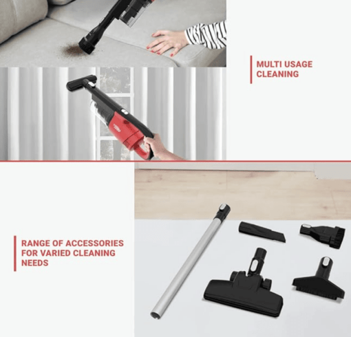 Eureka Forbes Stick Vac NXT 600 watts Upright & Handheld Vacuum Cleaner,bagless with cyclonic Technology (Red & Black) - Image 3